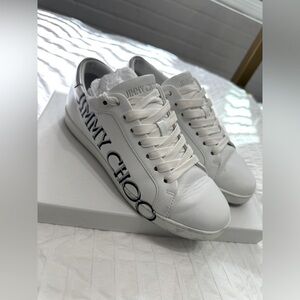 Authentic Jimmy Choo Leather Graphic Print Sneakers
Size: 7.5 | US7.5 IT37.5